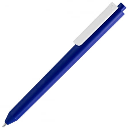 Ручка шариковая Pigra P03 Mat, темно-синяя с белым купить с нанесением логотипа оптом на заказ в интернет-магазине Санкт-Петербург
