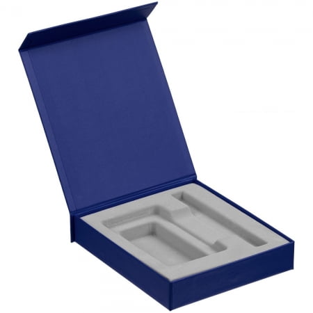 Коробка Latern для аккумулятора и ручки, синяя купить с нанесением логотипа оптом на заказ в интернет-магазине Санкт-Петербург