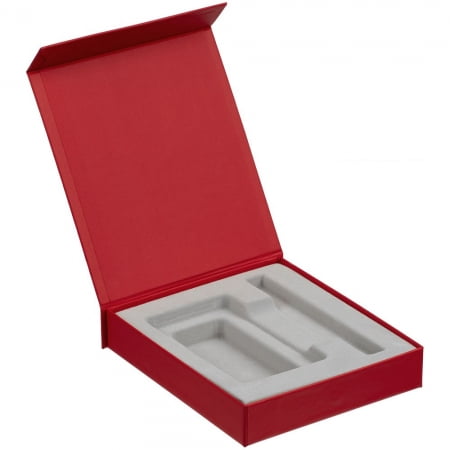 Коробка Latern для аккумулятора и ручки, красная купить с нанесением логотипа оптом на заказ в интернет-магазине Санкт-Петербург