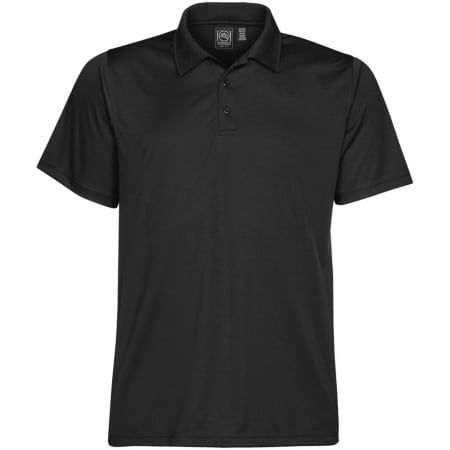 Рубашка поло мужская Eclipse H2X-Dry, черная купить с нанесением логотипа оптом на заказ в интернет-магазине Санкт-Петербург