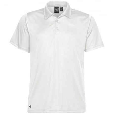 Рубашка поло мужская Eclipse H2X-Dry, белая купить с нанесением логотипа оптом на заказ в интернет-магазине Санкт-Петербург