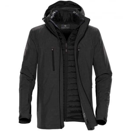 Куртка-трансформер мужская Matrix, серая с черным купить с нанесением логотипа оптом на заказ в интернет-магазине Санкт-Петербург