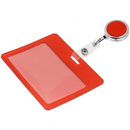 Чехол для карточки с ретрактором Devon, красный купить с нанесением логотипа оптом на заказ в интернет-магазине Санкт-Петербург