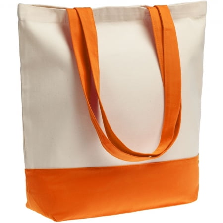 Холщовая сумка Shopaholic, оранжевая купить с нанесением логотипа оптом на заказ в интернет-магазине Санкт-Петербург