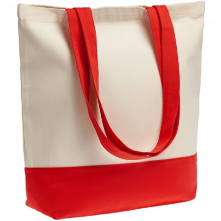 Холщовая сумка Shopaholic, красная купить с нанесением логотипа оптом на заказ в интернет-магазине Санкт-Петербург