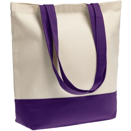 Холщовая сумка Shopaholic, фиолетовая купить с нанесением логотипа оптом на заказ в интернет-магазине Санкт-Петербург