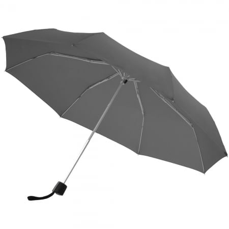 Зонт складной Fiber Alu Light, серый купить с нанесением логотипа оптом на заказ в интернет-магазине Санкт-Петербург