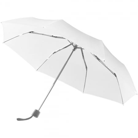 Зонт складной Fiber Alu Light, белый купить с нанесением логотипа оптом на заказ в интернет-магазине Санкт-Петербург