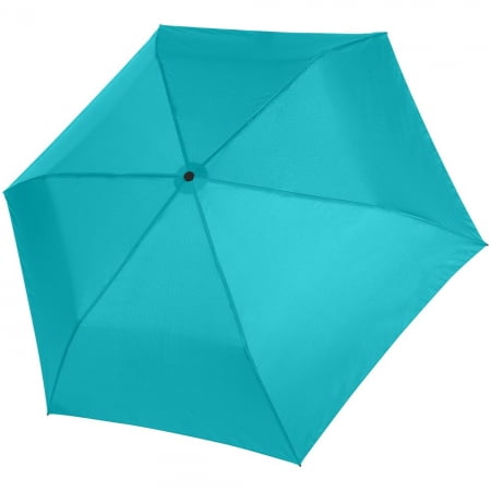 Зонт складной Zero 99, голубой купить с нанесением логотипа оптом на заказ в интернет-магазине Санкт-Петербург