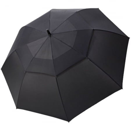 Зонт-трость Fiber Golf Air, черный купить с нанесением логотипа оптом на заказ в интернет-магазине Санкт-Петербург