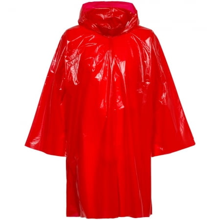 Дождевик-плащ CloudTime, красный купить с нанесением логотипа оптом на заказ в интернет-магазине Санкт-Петербург