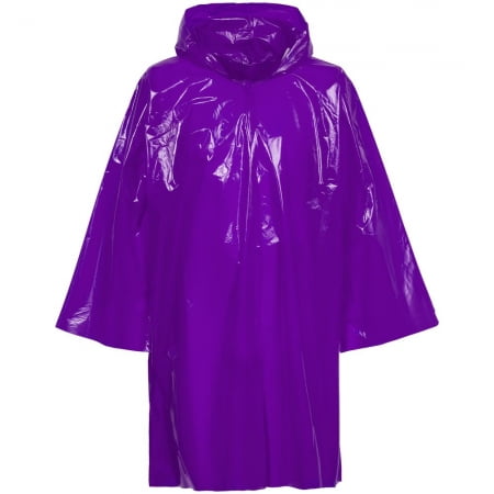 Дождевик-плащ CloudTime, фиолетовый купить с нанесением логотипа оптом на заказ в интернет-магазине Санкт-Петербург