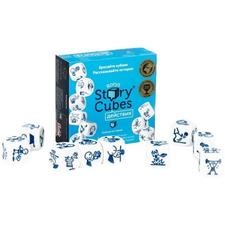Игра «Кубики историй. Действия» купить с нанесением логотипа оптом на заказ в интернет-магазине Санкт-Петербург