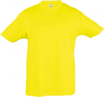 Футболка детская REGENT KIDS 150, желтая (лимонная) купить с нанесением логотипа оптом на заказ в интернет-магазине Санкт-Петербург