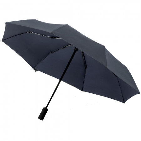Складной зонт doubleDub, темно-синий купить с нанесением логотипа оптом на заказ в интернет-магазине Санкт-Петербург