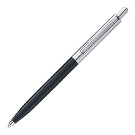 Ручка шариковая Senator Point Metal, черная купить с нанесением логотипа оптом на заказ в интернет-магазине Санкт-Петербург