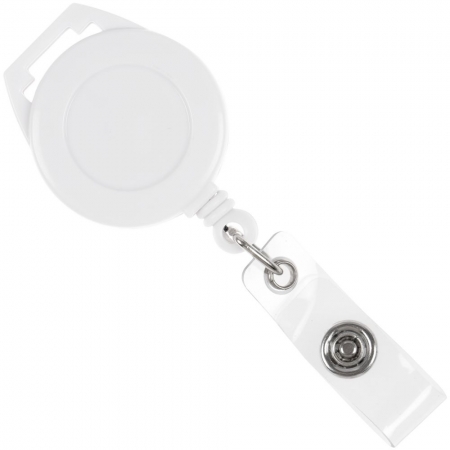 Ретрактор Attach с ушком для ленты ver.2, белый купить с нанесением логотипа оптом на заказ в интернет-магазине Санкт-Петербург