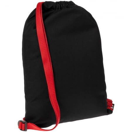 Рюкзак Nock, черный с красной стропой купить с нанесением логотипа оптом на заказ в интернет-магазине Санкт-Петербург