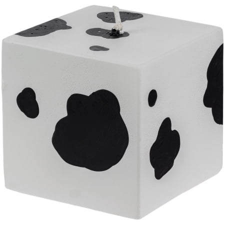 Свеча Spotted Cow, куб купить с нанесением логотипа оптом на заказ в интернет-магазине Санкт-Петербург