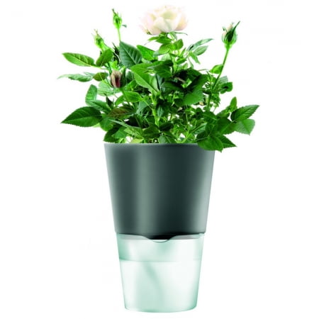 Горшок для растений Flowerpot, фарфоровый, серый купить с нанесением логотипа оптом на заказ в интернет-магазине Санкт-Петербург