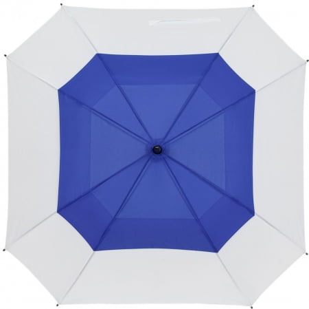 Квадратный зонт-трость Octagon, синий с белым купить с нанесением логотипа оптом на заказ в интернет-магазине Санкт-Петербург