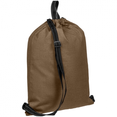 Рюкзак-мешок Melango, коричневый купить с нанесением логотипа оптом на заказ в интернет-магазине Санкт-Петербург