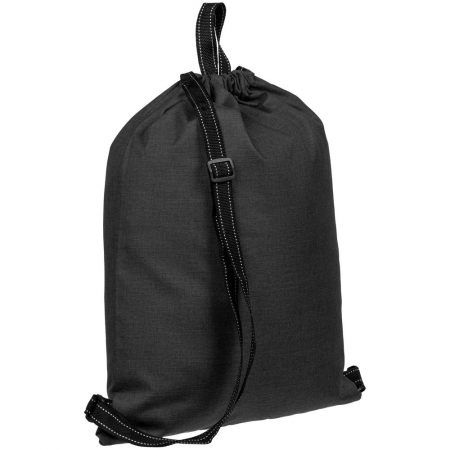 Рюкзак на затяжках Melango, черный купить с нанесением логотипа оптом на заказ в интернет-магазине Санкт-Петербург