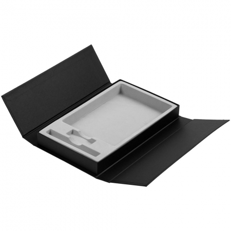 Коробка Triplet под ежедневник, флешку и ручку, черная купить с нанесением логотипа оптом на заказ в интернет-магазине Санкт-Петербург