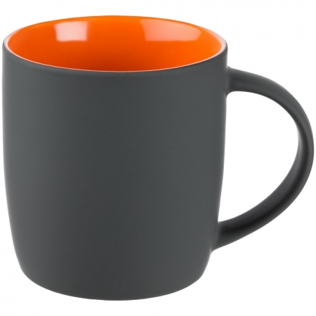 Кружка Surprise Touch c покрытием софт-тач, оранжевая купить с нанесением логотипа оптом на заказ в интернет-магазине Санкт-Петербург