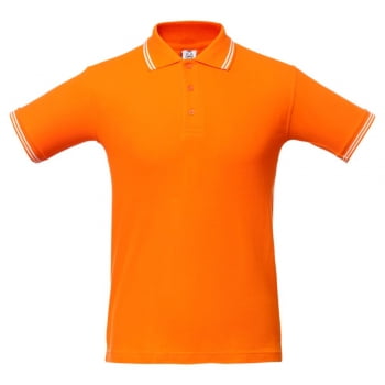Рубашка поло Virma Stripes, оранжевая купить с нанесением логотипа оптом на заказ в интернет-магазине Санкт-Петербург