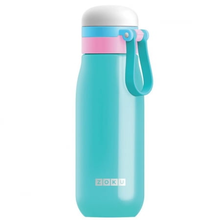 Вакуумная бутылка для воды Zoku, бирюзовая купить с нанесением логотипа оптом на заказ в интернет-магазине Санкт-Петербург