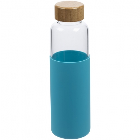 Бутылка для воды Dakar, прозрачная с бирюзовым купить с нанесением логотипа оптом на заказ в интернет-магазине Санкт-Петербург