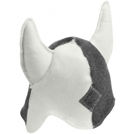 Банная шапка «Викинг», серо-белая купить с нанесением логотипа оптом на заказ в интернет-магазине Санкт-Петербург