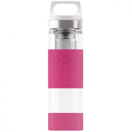 Бутылка для воды Glass WMB, розовая купить с нанесением логотипа оптом на заказ в интернет-магазине Санкт-Петербург