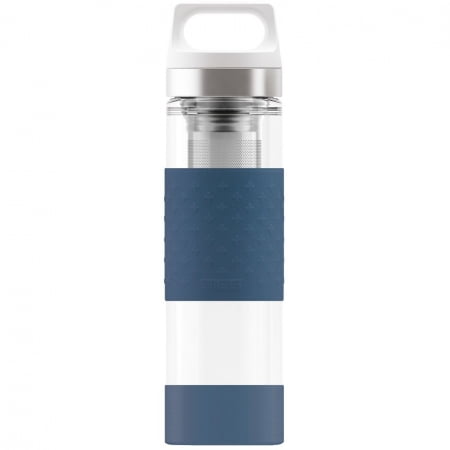 Бутылка для воды Glass WMB, синяя купить с нанесением логотипа оптом на заказ в интернет-магазине Санкт-Петербург