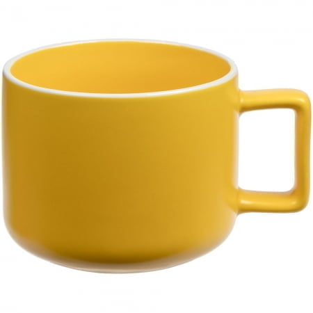 Чашка Fusion, желтая купить с нанесением логотипа оптом на заказ в интернет-магазине Санкт-Петербург