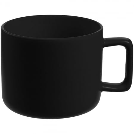 Чашка Jumbo, матовая, черная купить с нанесением логотипа оптом на заказ в интернет-магазине Санкт-Петербург