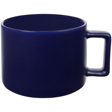 Чашка Jumbo, матовая, синяя купить с нанесением логотипа оптом на заказ в интернет-магазине Санкт-Петербург