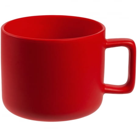 Чашка Jumbo, матовая, красная купить с нанесением логотипа оптом на заказ в интернет-магазине Санкт-Петербург