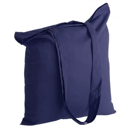 Холщовая сумка Basic 105, синяя купить с нанесением логотипа оптом на заказ в интернет-магазине Санкт-Петербург