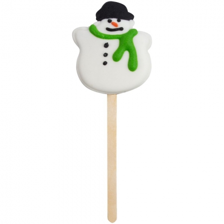 Печенье Sweetish Mini, в форме снеговика купить с нанесением логотипа оптом на заказ в интернет-магазине Санкт-Петербург