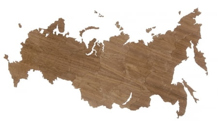 Деревянная карта России, орех купить с нанесением логотипа оптом на заказ в интернет-магазине Санкт-Петербург