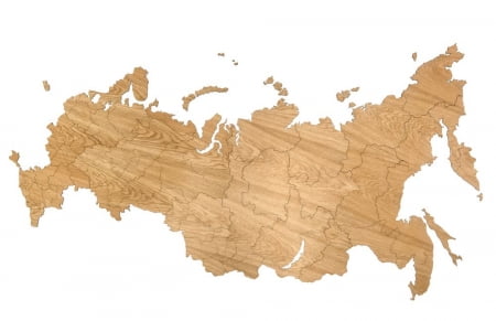 Деревянная карта России, дуб купить с нанесением логотипа оптом на заказ в интернет-магазине Санкт-Петербург