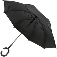 Зонт-трость Charme, черный купить с нанесением логотипа оптом на заказ в интернет-магазине Санкт-Петербург