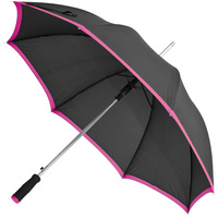 Зонт-трость Highlight, черный с розовым купить с нанесением логотипа оптом на заказ в интернет-магазине Санкт-Петербург