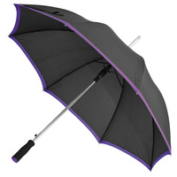 Зонт-трость Highlight, черный с фиолетовым купить с нанесением логотипа оптом на заказ в интернет-магазине Санкт-Петербург