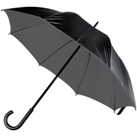Зонт-трость Downtown, черный с серым купить с нанесением логотипа оптом на заказ в интернет-магазине Санкт-Петербург