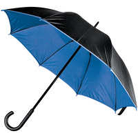 Зонт-трость Downtown, черный с синим купить с нанесением логотипа оптом на заказ в интернет-магазине Санкт-Петербург