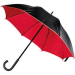 Зонт-трость Downtown, черный с красным