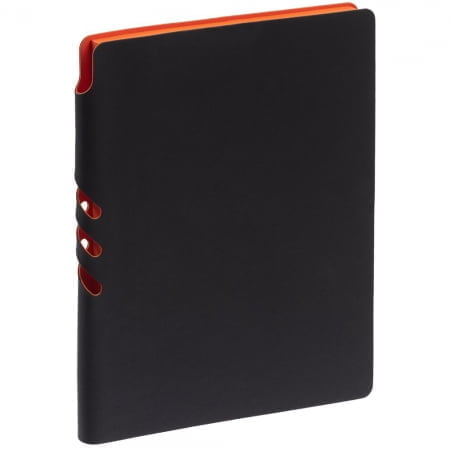 Ежедневник Flexpen Black, недатированный, черный с оранжевым купить с нанесением логотипа оптом на заказ в интернет-магазине Санкт-Петербург